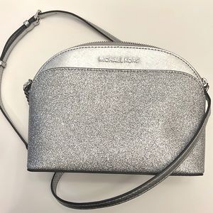 Michael Kors Medium Crossbody in silver glitter